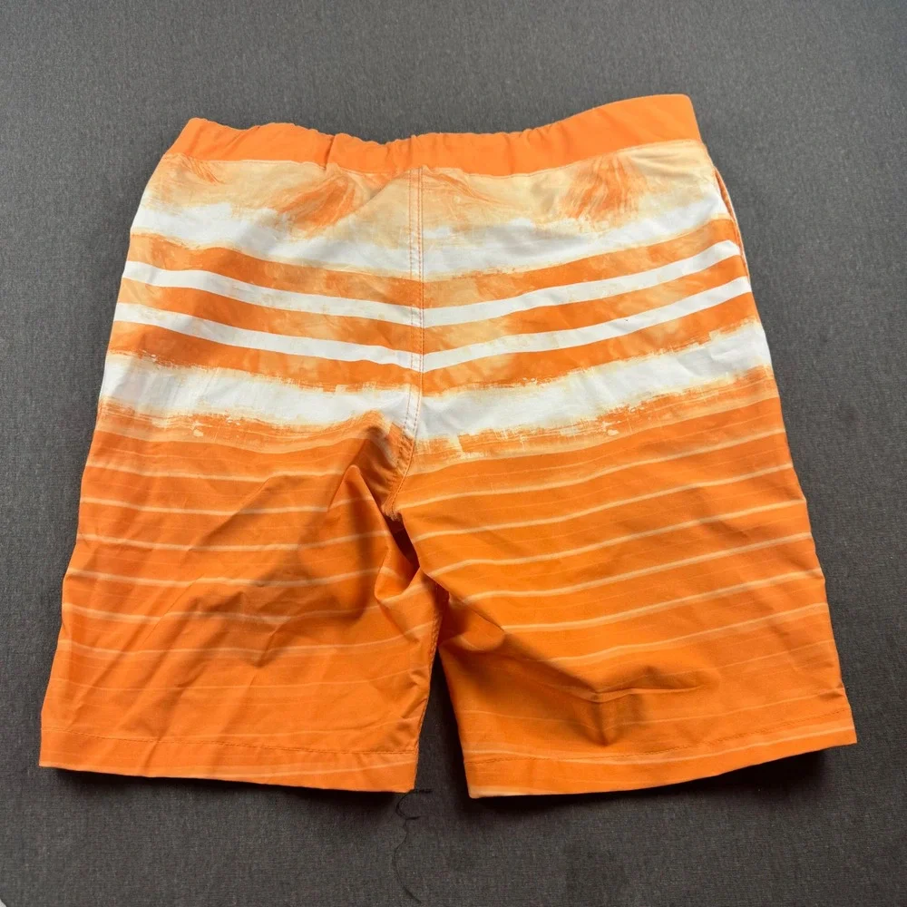 ZeroXposur Kids Orange Striped Board‎ Shorts Swim Trunks Size S Small Zip Pocket